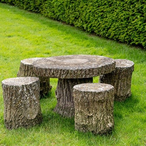 Faux Bois Garden Table And Stools
