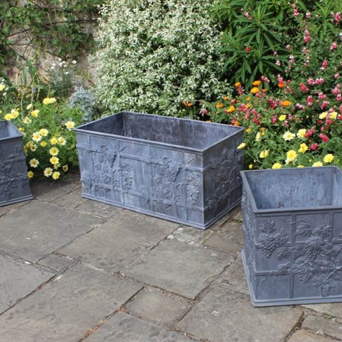 Very Large Lead Grape Design Garden Planters