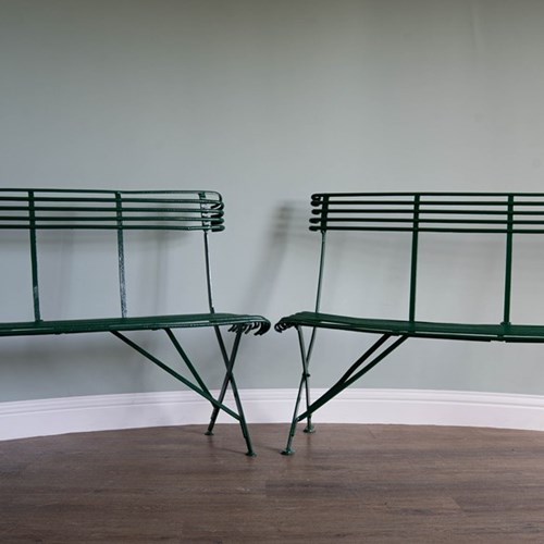 A Pair Of Antique Arras Garden Benches