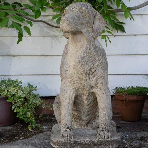 Large Vintage Garden Dog Statue