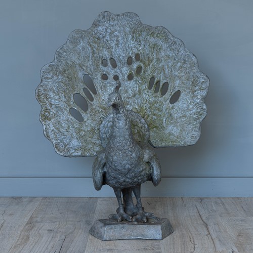 English Garden Decorative Lead Vintage Peacock