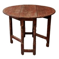English Country Painted Oak Gateleg Table