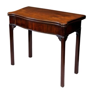 George III Mahogany Serpentine Fronted Card Table