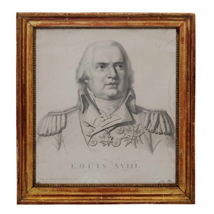 Rare Lithograph Engraving Of Louis XVIII 