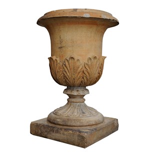 Large English Faux Terracotta Stoneware Urn 