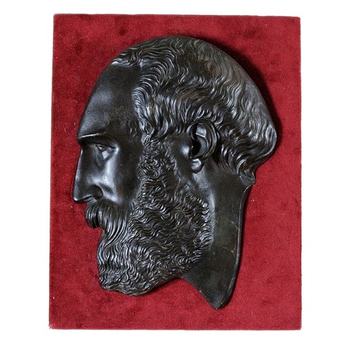 French Bronze Portrait Plaque Of Greek Philosopher