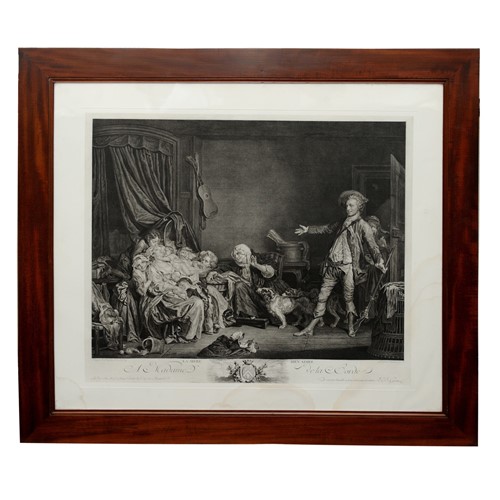 French Louis XVI Period Black & White Engraving 