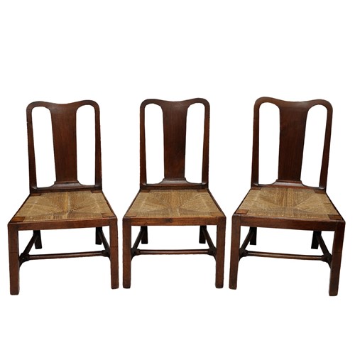 Set Of Three English George II Walnut Side Chairs 