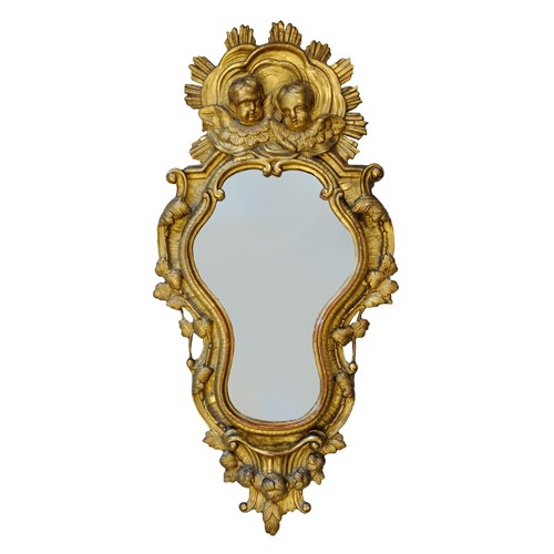 Italian Carved Giltwood Baroque Mirror