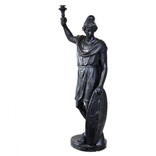 Large English Regency Faux Bronze Plaster Figure