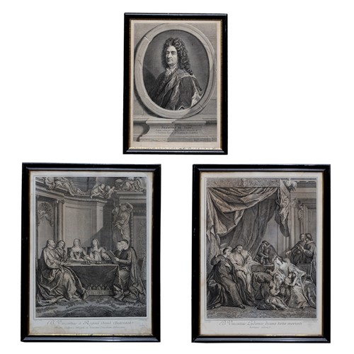 Group Of Three French Black & White Engravings 
