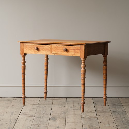 Antique 19Th Century Satin Birch Side Or Writing Table C1870