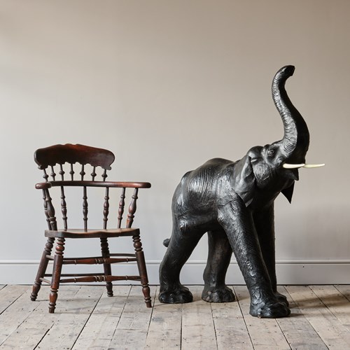 Large Mid 20Th Century Leather Elephant