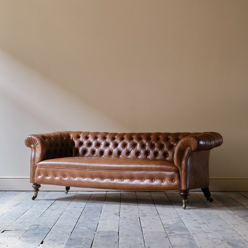 Mid 19Th Century Howard & Sons Chesterfield Sofa