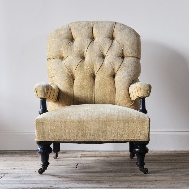 19Th Century Open Armchair In Yellow Linen-desired-effect-antiques-19th-century-open-armchair-in-yellow-linen-1-main-638378210378007364.jpg