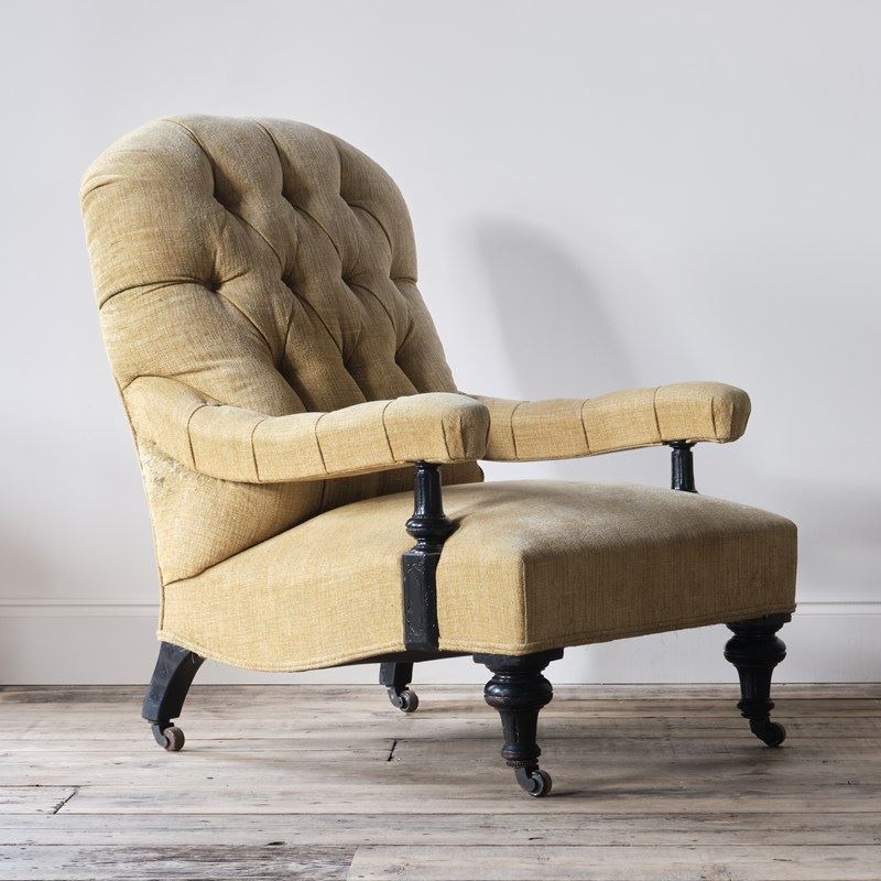 19Th Century Open Armchair In Yellow Linen-desired-effect-antiques-19th-century-open-armchair-in-yellow-linen-2-main-638378209610154991.jpg