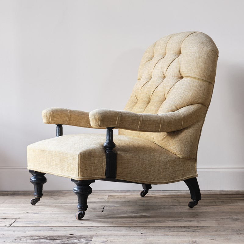 19Th Century Open Armchair In Yellow Linen-desired-effect-antiques-19th-century-open-armchair-in-yellow-linen-5-main-638378210524255138.jpg