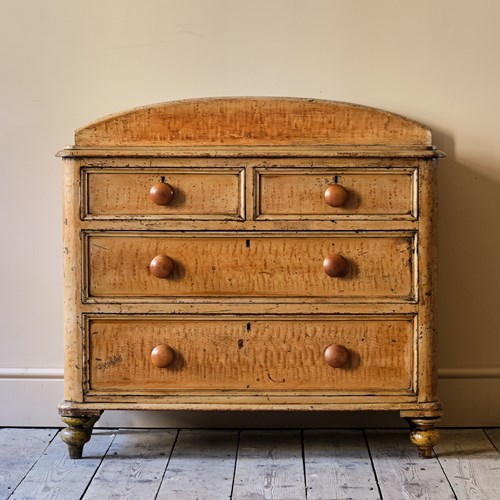 Antique Pine Chest Of Drawers In Original Paint