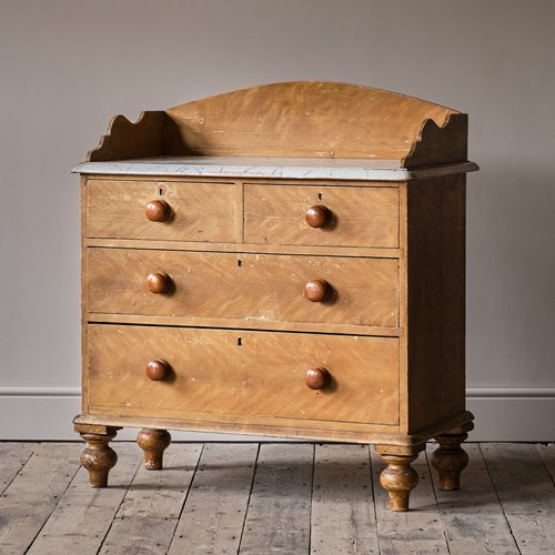 Antique Pine Washstand Chest Of Drawers In Original Paint