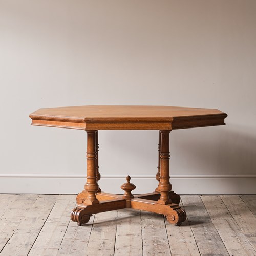 19Th Century Oak Octagonal Centre Table