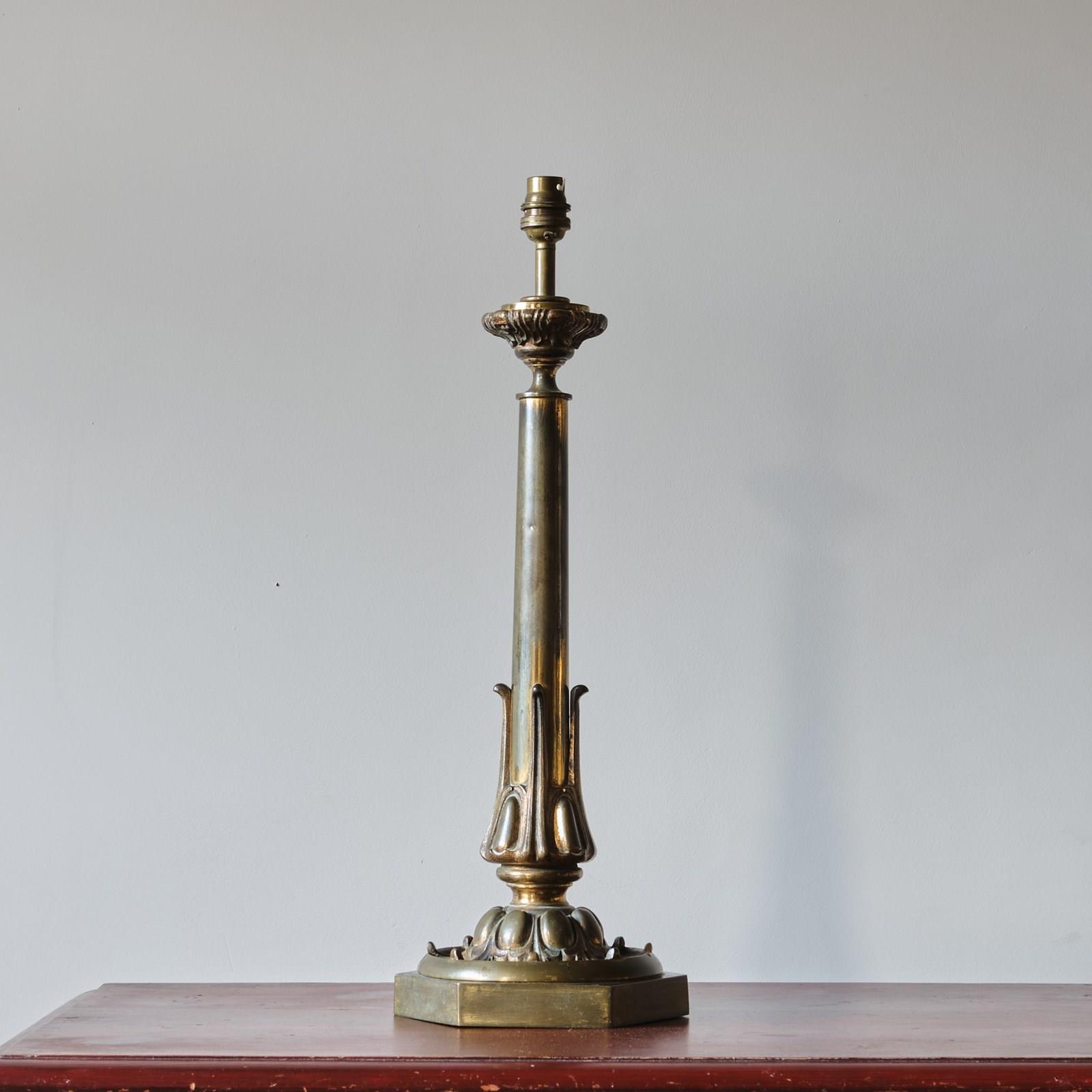 19Th Century Gilt Brass Table Lamp - Decorative Collective