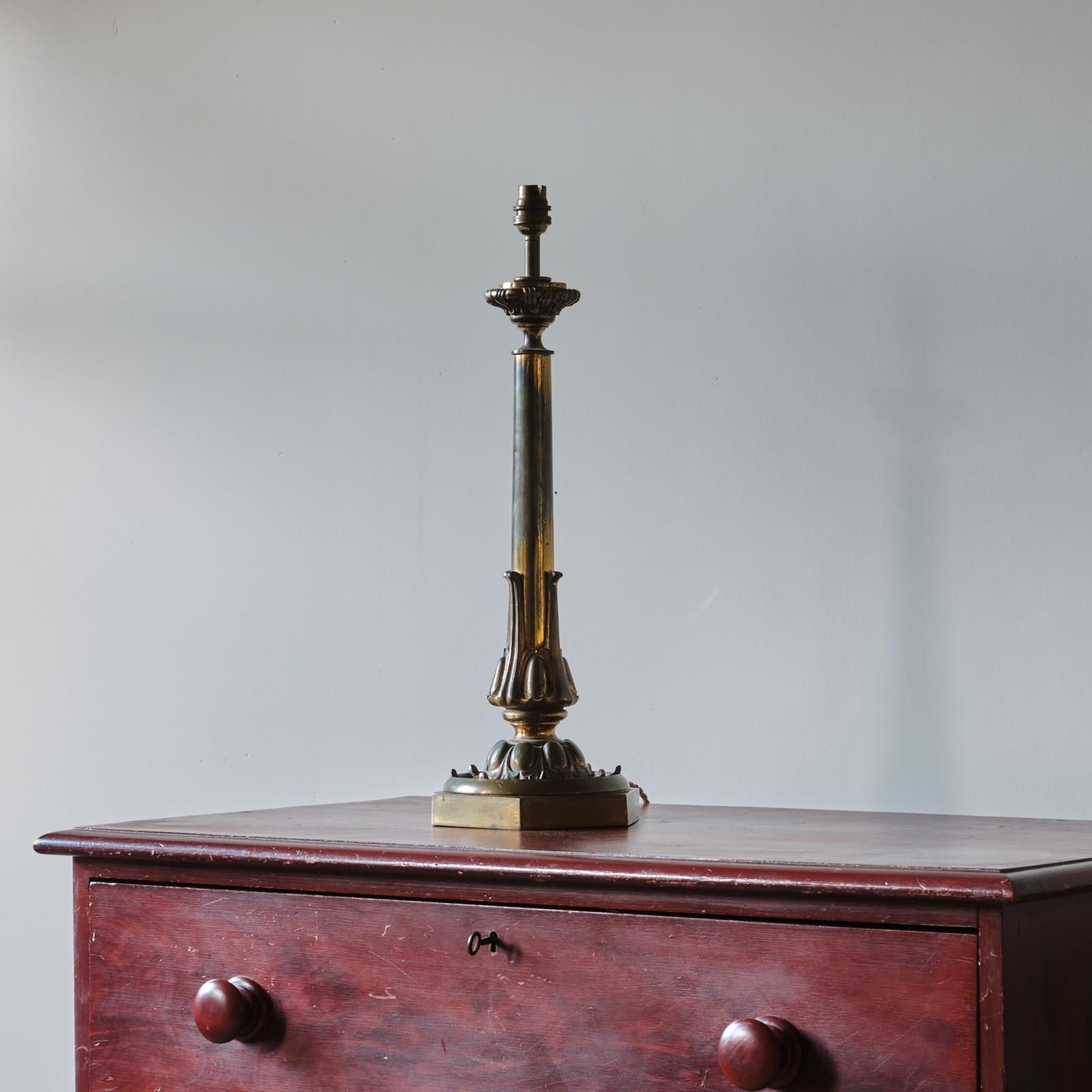 19Th Century Gilt Brass Table Lamp - Decorative Collective