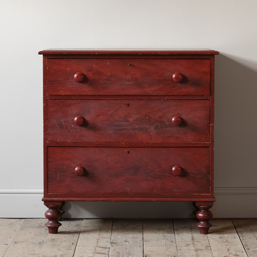 19Th Century Pine Chest Of Drawers In Paint