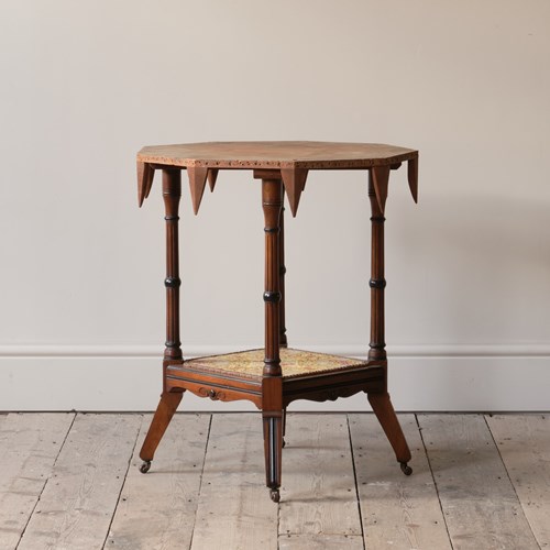 19Th Century Aesthetic Movement Side Table By H Ogden Of Manchester.