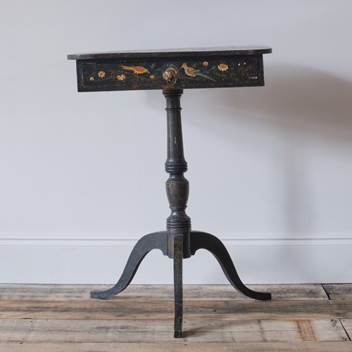 19Th-Century Chinoiserie Lacquered Tripod Side Table
