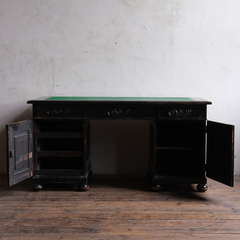 Antique Ebonized Pine Pedestal Desk-desired-effect-antiques-dscf1197-main-638112132658831674.JPG