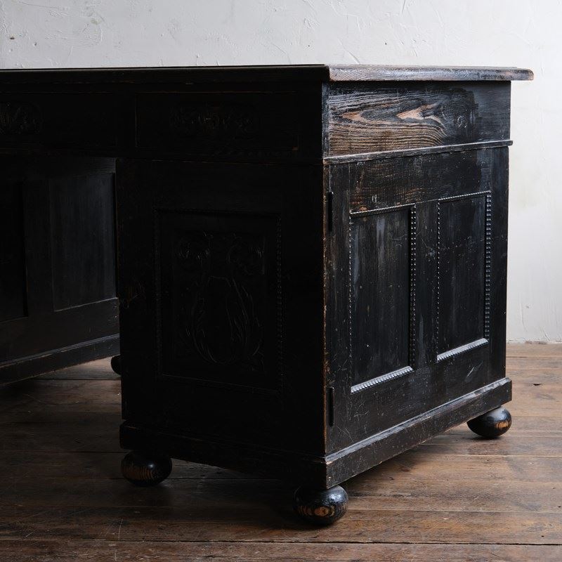 Antique Ebonized Pine Pedestal Desk-desired-effect-antiques-dscf1202-main-638112132865859876.JPG