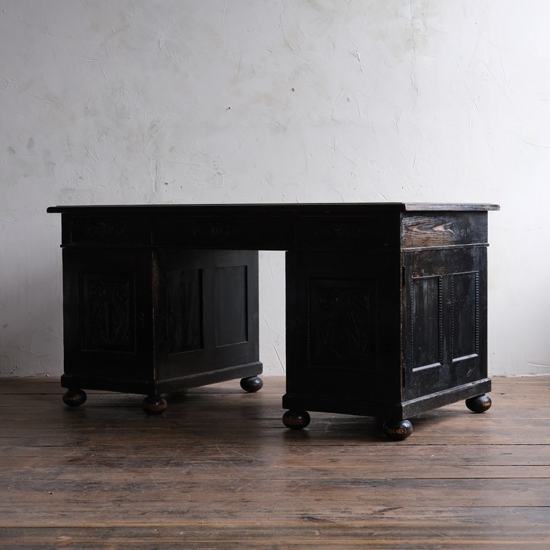 Antique Ebonized Pine Pedestal Desk-desired-effect-antiques-dscf1203-main-638112132916796556.JPG