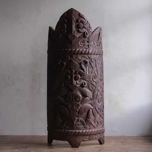 Antique Indonesian Tribal Carved Funerary Board 