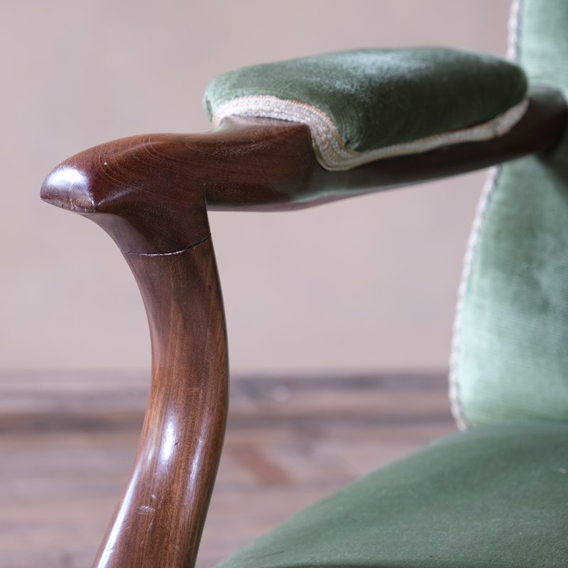 Antique Buttoned Back Open Armchair In Green Velvet C1900-desired-effect-antiques-dscf4209-main-638211429625091537.JPG
