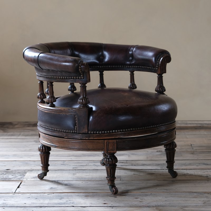 19Th Century Rosewood And Leather Swivel Chair By Druce & Co-desired-effect-antiques-dscf4466-main-638228727355345208.JPG