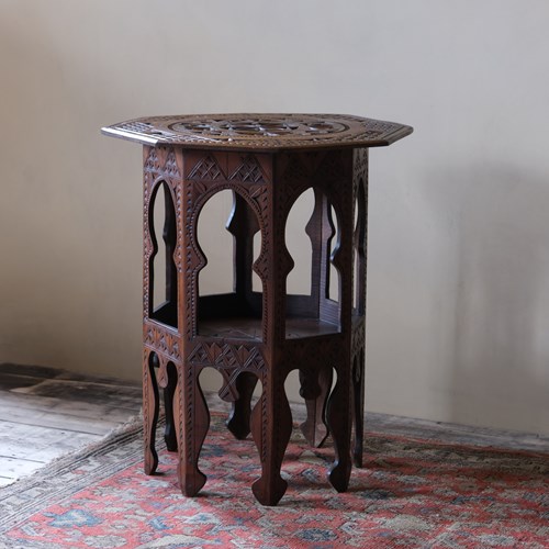Antique Carved Moorish Side Table C1900