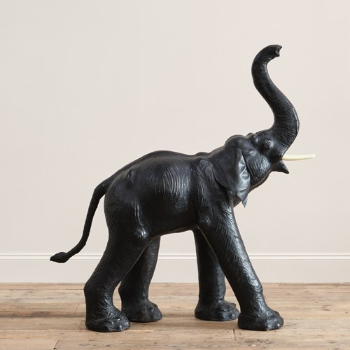 Large Mid 20Th Century Leather Elephant
