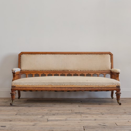 19Th Century Gothic Oak Sofa