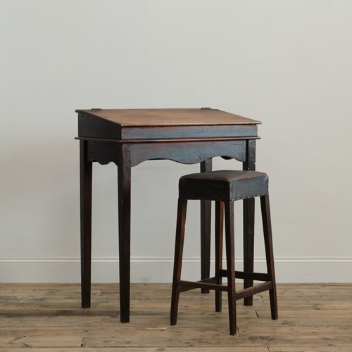 Pine Clerks Desk And Stool