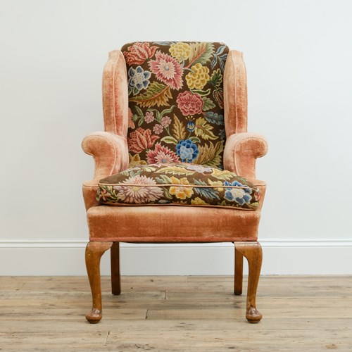 Antique Early 20Th Century Wingback Armchair