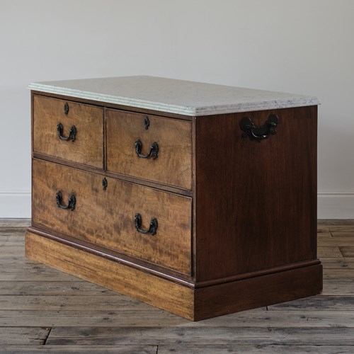 George III Mahogany Chest Of Drawers With Marble Top