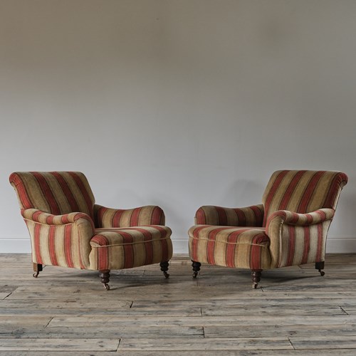 Pair Of Deep Seated Country House Armchairs