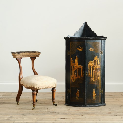 18Th Century Lacquered Chinoiserie Corner Cupboard