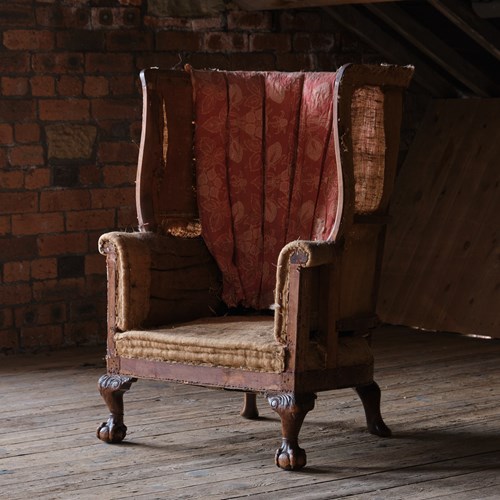 Antique Early 20Th Century Barrel Back Armchair