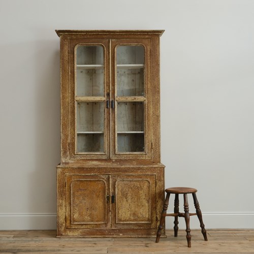 19Th Century Glazed Cabinet In Paint