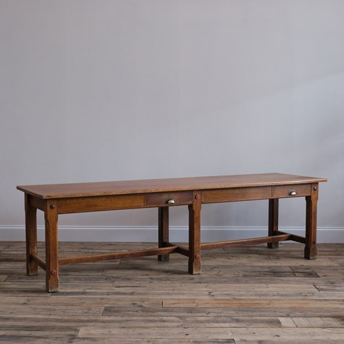 Antique Early 20Th Century Oak Refectory Dining Table