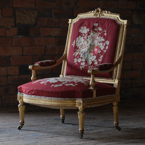 19Th Century Carved Giltwood Armchair Att' Holland & Sons