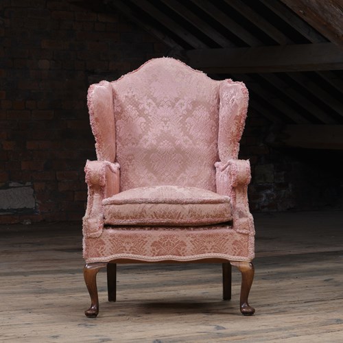 Antique Early 20Th Century Wingback Armchair