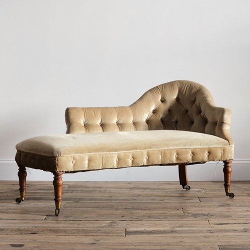 19Th Century Diminutive Walnut Chaise Lounge