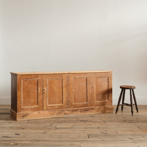 19Th Century Simulated Oak Dry Scraped Dresser Base